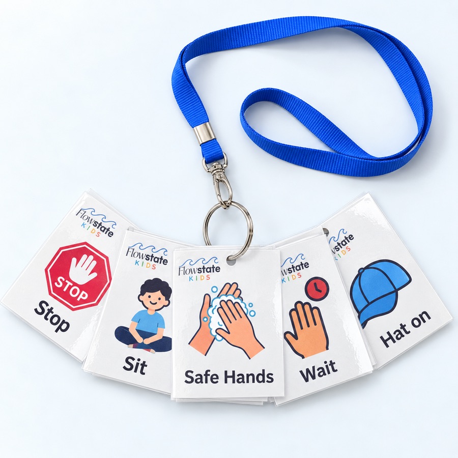 Visual communication card lanyard